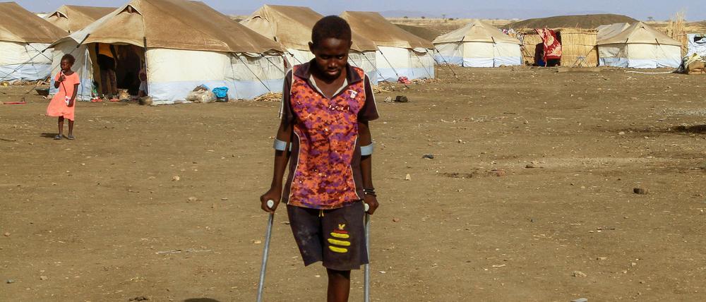 Flucht in den Süden: Kinder, die aus den Bundesstaaten Khartum und Jazira geflohen sind, in einem Lager für Binnenvertriebene im Bundesstaat Gadare.
