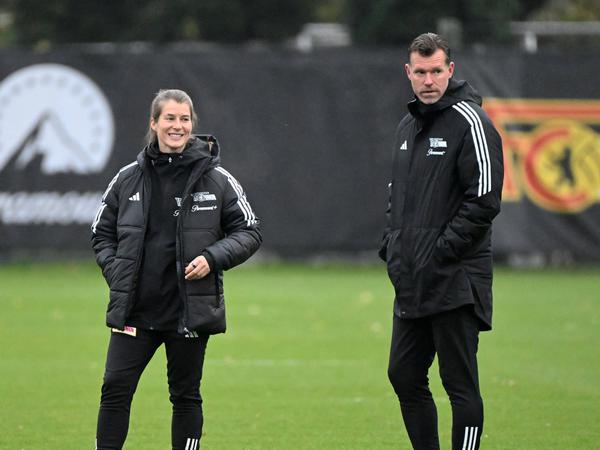 Marco Grote und Co-Trainerin Marie-Louise Eta sollen die Niederlagenserie des 1. FC Union beenden.