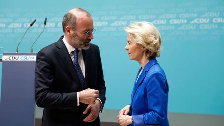 Uneins wegen Ungarn: EVP-Fraktionschef Manfred Weber und die Kommissionschefin Ursula von der Leyen.