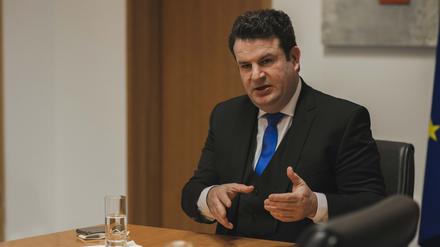 Arbeitsminister Hubertus Heil (SPD) bei einem Interview mit dem Tagesspiegel im Februar 2022.