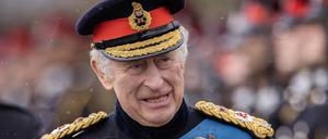 König Charles III. bei der 200. Sovereigns Parade an der Königlichen Militärakademie Sandhurst.