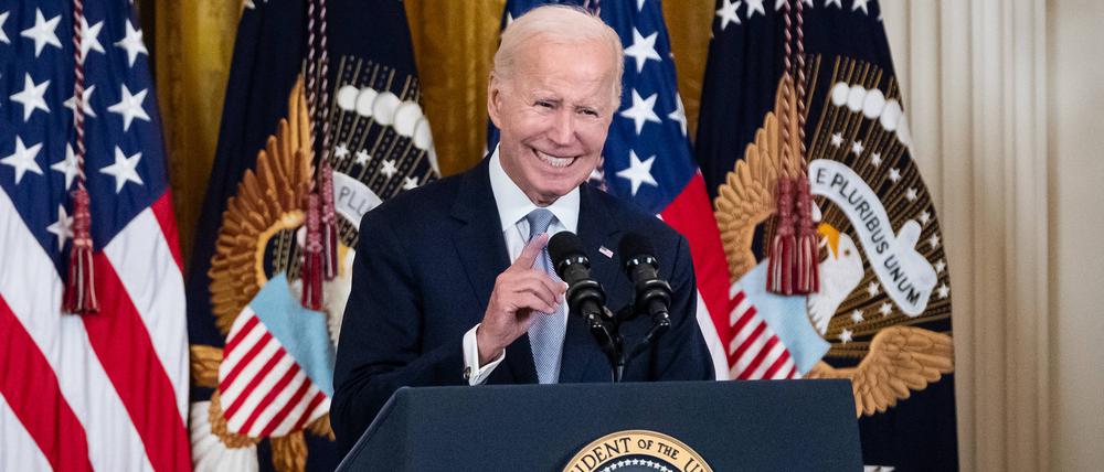 Präsident Joe Biden kündigte bei einer Veranstaltung im Weißen Haus Maßnahmen zur Senkung der Preise für Medikamente an.