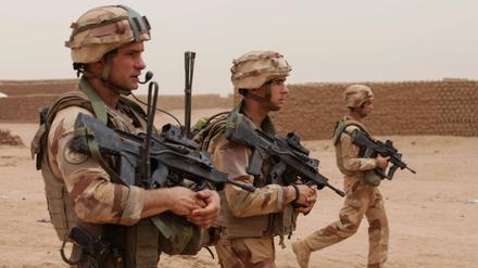 Französische Soldatin in Mali an der Grenze zum Niger.