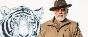 Narendra Modi posiert in einem Tiger-Nationalpark. 
