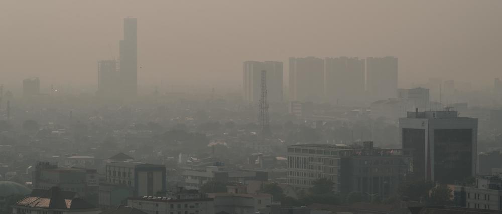 In Jakarta versinken nicht nur die Gebäude im Smog. 