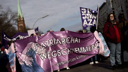 Demonstrantinnen beim Internationalen Frauentag in Berlin 2020.