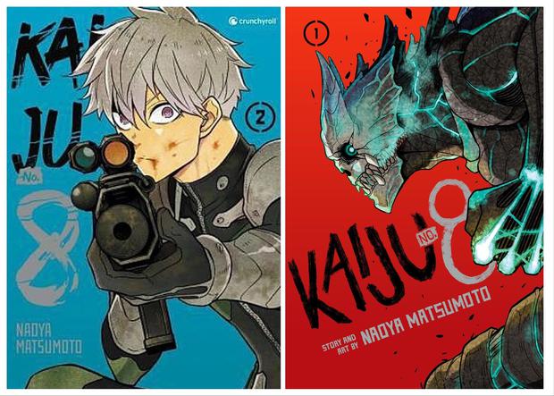 Die Titelbilder der ersten beiden Bände von „Kaiju No. 8“.