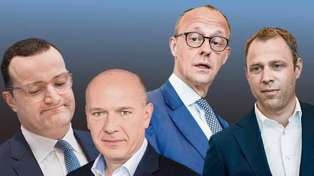 Jens Spahn, Kai Wegner, Friedrich Merz und Mario Czaja (alle CDU) von links nach rechts.