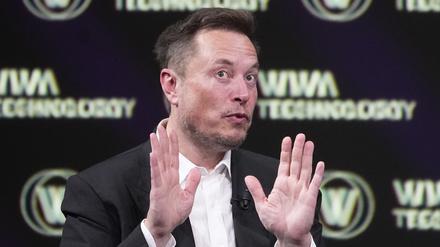 Elon Musk, Eigentümer von Twitter, Tesla und SpaceX, auf der Vivatech-Messe im Juni 2023.