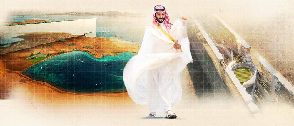 Ein verglaster Riegel von 170 Kilometern Länge, 500 Meter aufragend.: Saudi-Arabiens Herrscher Mohammed bin Salman und seine Idee von der Zukunftsstadt Neom.