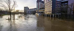Hochwasser und Überschwemmungen der Ihme in Hannover.