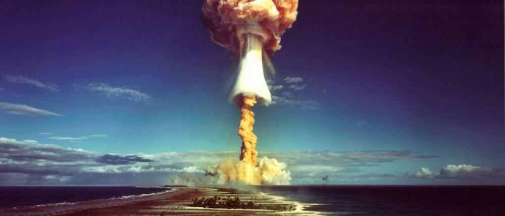 Sind EU-Atomwaffen die Lösung? Ein französischer Atombombentest auf dem Mururoa-Atoll 1971. 