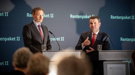 Einig, zumindest bis zur nächsten Bundestagswahl: Finanzminister Christian Lindner (l., FDP) und Arbeitsminister Hubertus Heil (SPD).