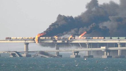 Explosion auf der Krim-Brücke.