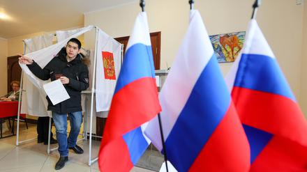 Ein Wahllokal in Wladiwostok.