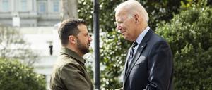 US-Präsident Joe Biden (rechts) und der ukrainische Staatschef Wolodymyr Selenskyj am 21. September 2023 in Washington.