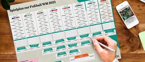 WM-Spielplan 2023 als PDF zum Ausdrucken – Alle Spielzeiten der Fußball-Weltmeisterschaft der Frauen.
