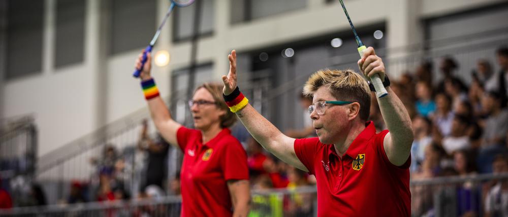 Daniela Huhn (r.) und Andrea Eichner bei den Special Olympics in Berlin.