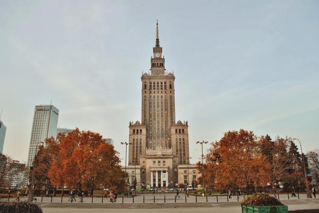 Der Kultur- und Wissenschaftspalast (Pałac Kultury i Nauki, PKiN) in Warschau.