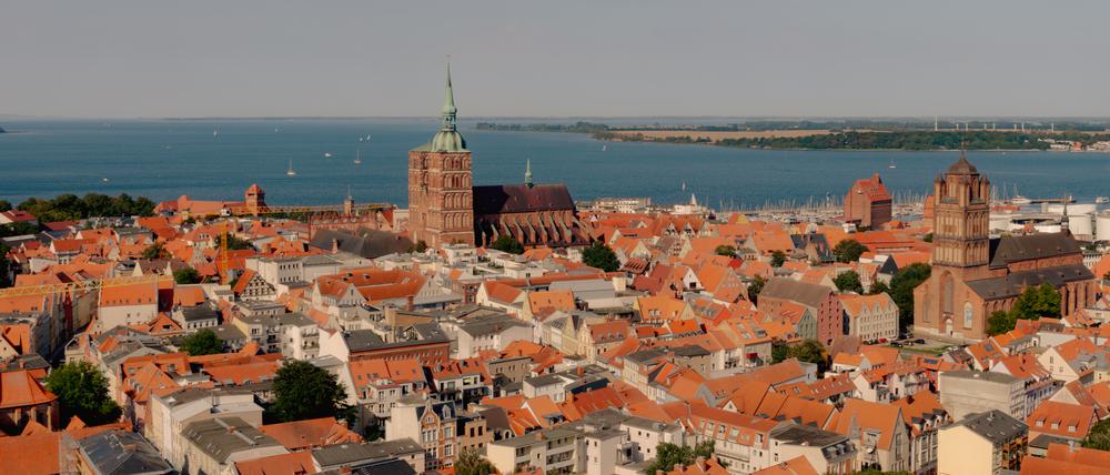 Blick über die Dächer der Stralsunder Altstadt.