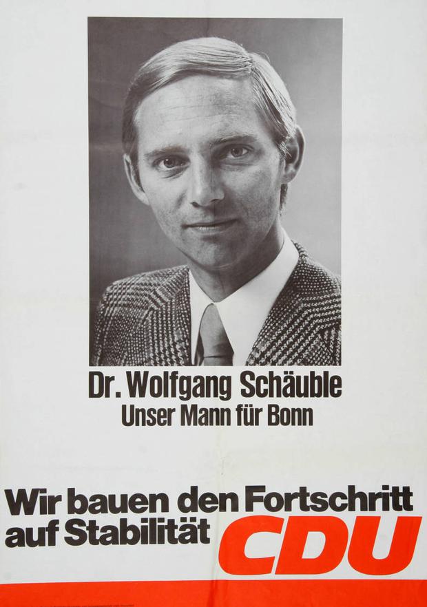 Kandidat für die CDU: Das Wahlplakat Schäubles zur Bundestagswahl 1972.