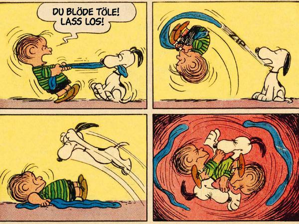Dynamisch: Eine Szene mit Linus und Snoopy aus „Peanuts – die Comics“.