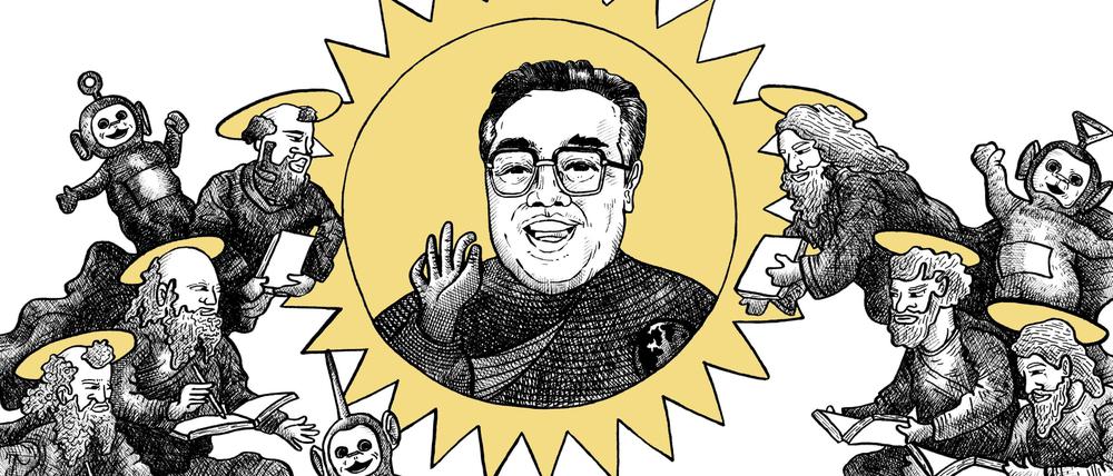 Wo Kim Il-sung die Teletubbies trifft. Für seine Nordkorea-Kritik arbeitet Leumas To mit Popkultur- und Bibelzitaten.