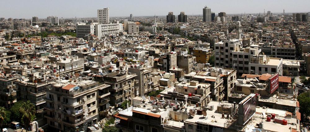 Blick über die Stadt. Damaskus im April 2016.