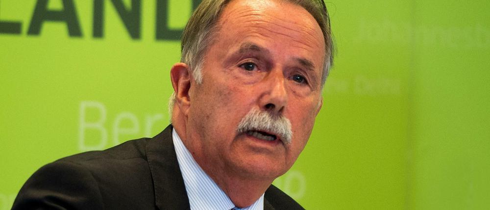 Klaus-Dieter Lehmann, Präsident des Goethe-Instituts, bei der Pressekonferenz 2016.
