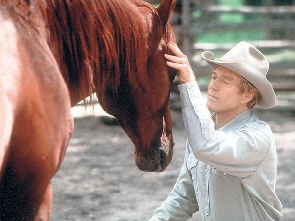 Der Tierfreund. Robert Redford, Regisseur und Hauptdarsteller in "Der Pferdeflüsterer" (1998).