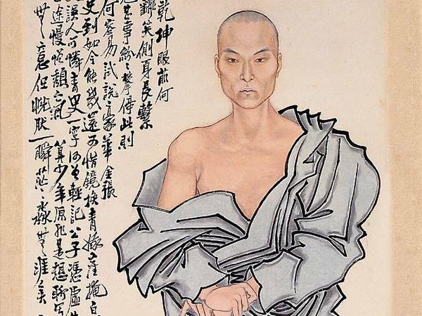 Selbstbildnis des Künstlers Ren Xiong. Tuschezeichnung aus dem Palastmuseum, um 1856. 