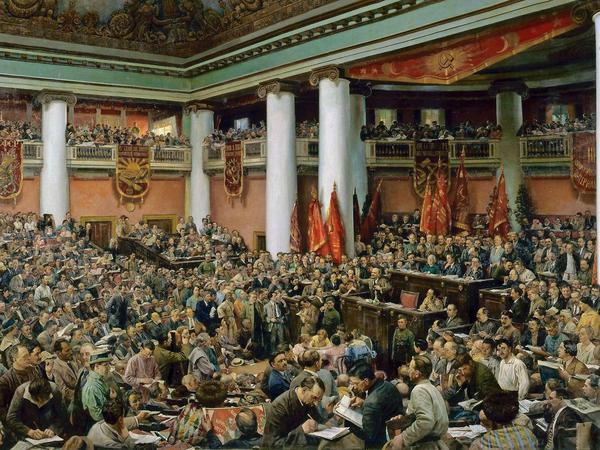 Feierliche Eröffnung des II. Kongresses der Komintern, Isaak I Brodski (1883-1939), Sowejetunion, 1924