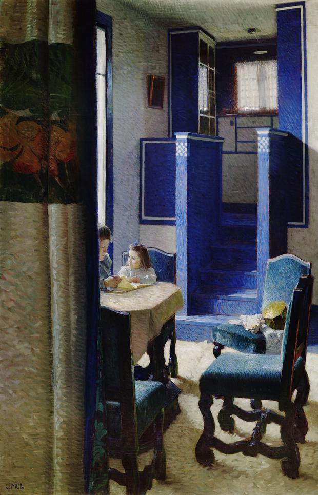 Carl Moll, Salon im Haus von Carl Moll auf der Hohen Warte, 1903.
