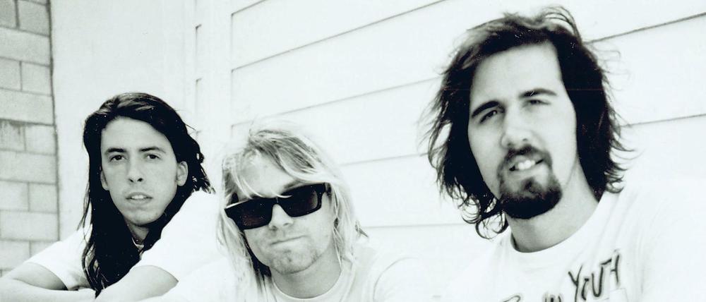 Die Band Nirvana mit Kurt Cobain, Mitte.