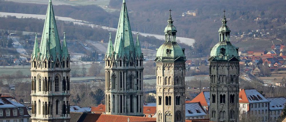 Blick auf den Dom von Naumburg/Saale, aufgenommen am 21.01.2016. Er gehört zu den deutschen Stätten, die als Weltkulturerbe nominiert sind.