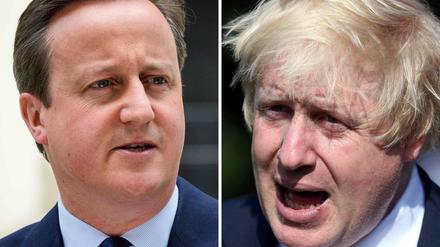 Sind erbitterte Widersacher: Premierminister David Cameron und der frühere Bürgermeister Londons (r.), Boris Johnson. 
