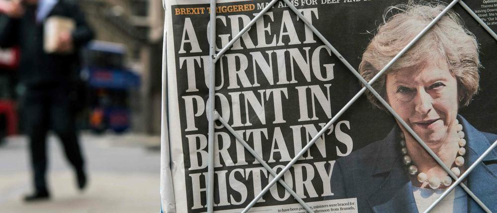 "Ein großer Wendepunkt in der britischen Geschichte": Theresa May auf dem "Evening Standard"