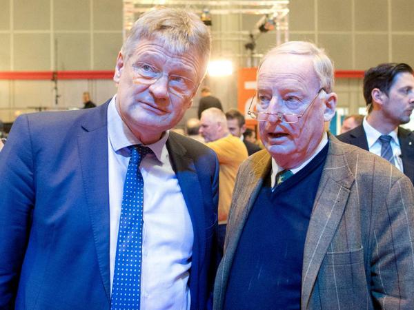 Die neuen AfD-Bundesvorsitzenden Jörg Meuthen (l) und Alexander Gauland.