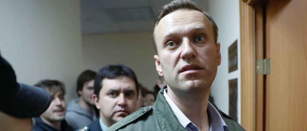Der russische Oppositionelle Alexej Nawalny Anfang Oktober in einem Gericht in Moskau. 
