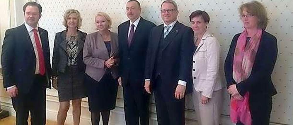 Zu Besuch in Aserbaidschan. Deutsche Abgeordnete mit dem Präsidenten Aserbaidschans, Ilham Alijev.