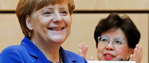 Selbst von WHO-Chefin Margaret Chan bekam Angela Merkel für ihre Rede in Genf Applaus.