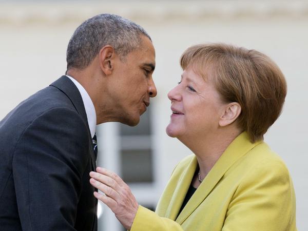 Angela Merkel empfängt Barack Obama in Hannover.