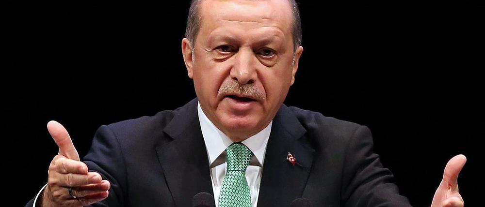Erdogan bei einer Rede in Ankara.