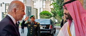 Saudi-Arabiens Kronprinz Mohammed bin Salman und US-Präsident Joe Biden am Al-Salam Palast im Juli 2022.
