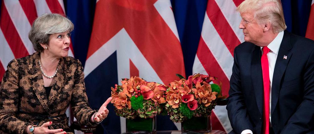 Britische Premierministerin Theresa May beim Treffen mit US-Präsident Donald Trump in New York am 20. September 2017. 