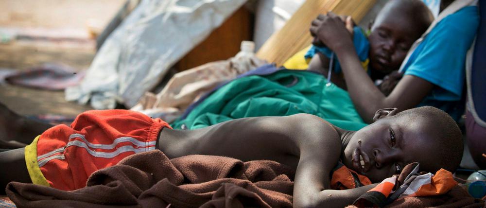 Geflohene Kinder in einem Lager im Südsudan
