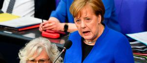 Bundeskanzlerin Angela Merkel am Mittwoch während der Fragestunde im Bundestag.