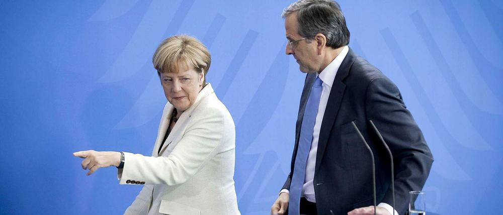 Auf dem Weg zum Wachstum. Kanzlerin Angela Merkel und Griechenlands Regierungschef Antonis Samaras am Dienstag in Berlin.