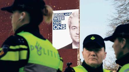 Bei den Auftritten des niederländischen Rechtspopulisten Geert Wilders sind die Sicherheitsmaßnahmen groß. 