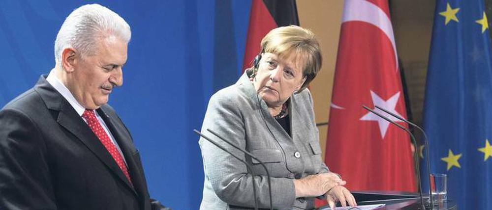 Bundeskanzlerin Angela Merkel interessierte sich besonders dafür, was der türkische Ministerpräsident Binali Yildirim über den Fall Deniz Yücel zu sagen hatte. 
